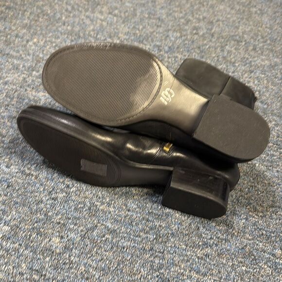 Michael Kors Fulton Harness Boot Ankle Boots Black Leather Equestrian Inspired - Picture 5 of 8